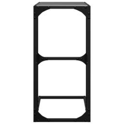 Berkfield Home Side Table with Black Glass 40x30x61.5 cm Steel - thumbnail 4