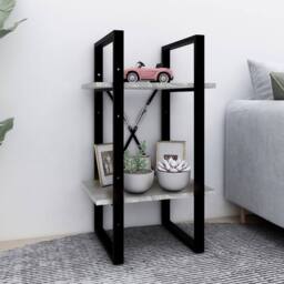 Berkfield Home 2-Tier Book Cabinet Grey Sonoma 40x30x70 cm Engineered Wood - Size: 40 x 30 x 70 cm - thumbnail 2