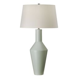 Loops Table Lamp Matt Finished Pale Sage Green Ivory Cylinder Shade LED E27 60W - thumbnail 2