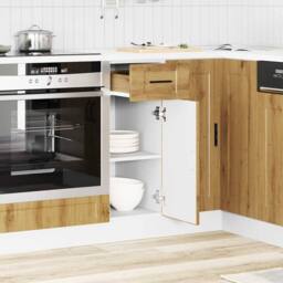 Berkfield Home Kitchen Base Cabinet¬†Porto Artisan Oak Engineered Wood in Brown - thumbnail 1