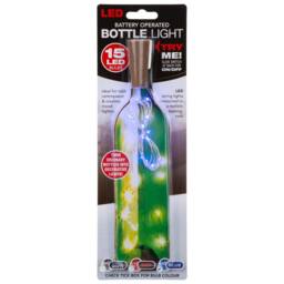 VFM e-Store Blue Mini Bottle Lights 15 Battery Operated LEDs With Cork Stopper
