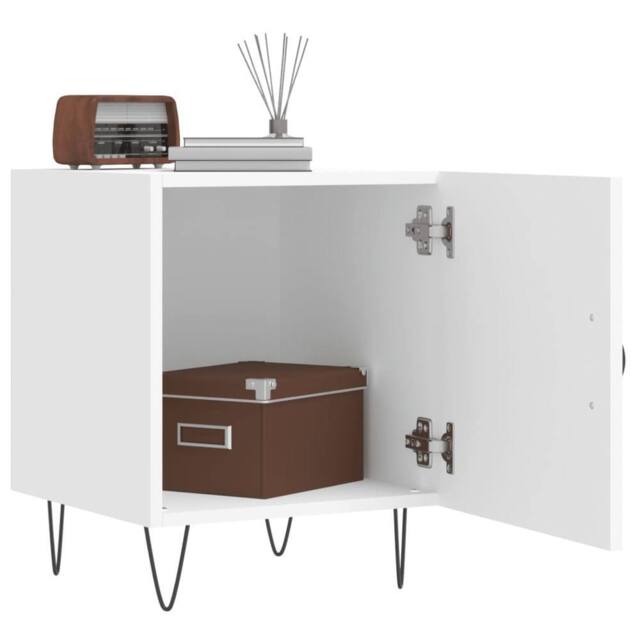 Berkfield Home Modern Bedside Cabinet White 40x40x50 cm Engineered Wood - Size: 40 x 40 x 50 cm - image 1
