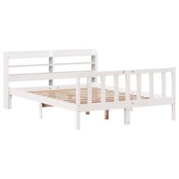 Berkfield Home Beautiful Bed Frame without Mattress White 160x200 cm Solid Wood Pine - thumbnail 1