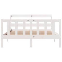 Berkfield Home Beautiful Bed Frame without Mattress White 160x200 cm Solid Wood Pine - thumbnail 4
