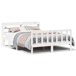 Berkfield Home Beautiful Bed Frame without Mattress White 160x200 cm Solid Wood Pine - thumbnail 3