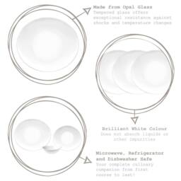 Bormioli Rocco 18 Piece Prometeo Glass Dinner Set - White - thumbnail 2