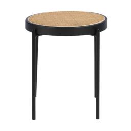 Angel Cerda Round Rattan Side Table Black MDF Top - thumbnail 2