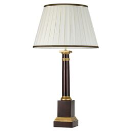 Loops Table Lamp Ivory with Black & Gold trim Shade Oxblood LED E27 60w Bulb - thumbnail 2