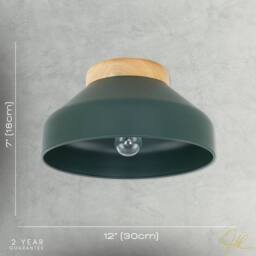 Happy Homewares Contemporary Scandinavian Designed Semi Flush Ceiling Light Fitting in Dark Green - thumbnail 7