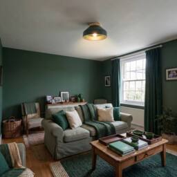 Happy Homewares Contemporary Scandinavian Designed Semi Flush Ceiling Light Fitting in Dark Green - thumbnail 6
