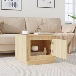 Berkfield Home Coffee Table Sonoma Oak 51x50x44 cm Engineered Wood in Brown - Size: 51 x 50 x 44 cm - thumbnail 3