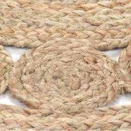 Berkfield Home Soft Area Rug Braided Design Jute 120 cm Round in Beige - Size: 100 cm diameter - thumbnail 4