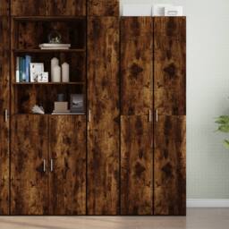 Berkfield Home Highboard Smoked Oak 30x42.5x185 cm Engineered Wood in Brown - thumbnail 2