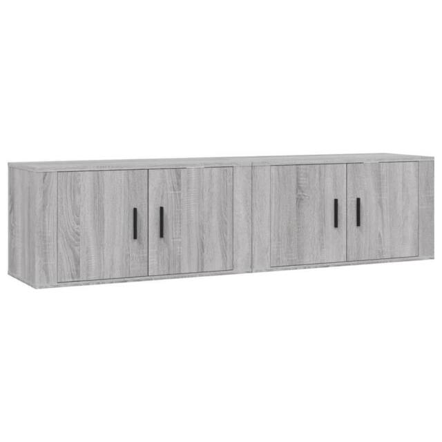 Berkfield Home Wall-mounted TV Cabinets 2 pcs Grey Sonoma 80x34.5x40 cm - image 1