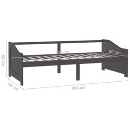 Berkfield Home 3-Seater Day Bed Dark Grey Solid Pinewood 90x200 cm - thumbnail 8
