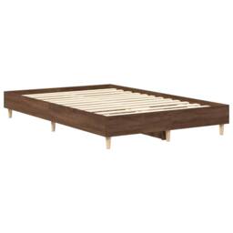 Berkfield Home Bed Frame No Mattress Brown Oak 135x190 cm Double Engineered Wood - thumbnail 4