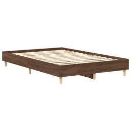 Berkfield Home Bed Frame No Mattress Brown Oak 135x190 cm Double Engineered Wood - thumbnail 7