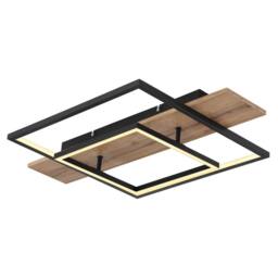 Netlighting Vanni 60x40cm Semi Flush Ceiling Light Matt Black 2x LED 3000K - Size: 60x40 cm - thumbnail 1