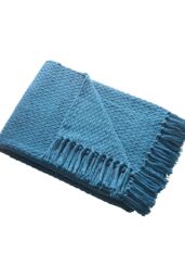 Drift Home 'Hayden' Textured Woven Throw in Teal - Size: 200 cm x 200 cm - thumbnail 2