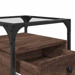 Berkfield Home Bedside Cabinet Brown Oak 40x40x55 cm Engineered Wood - Size: 40 x 40 x 55 cm - thumbnail 8