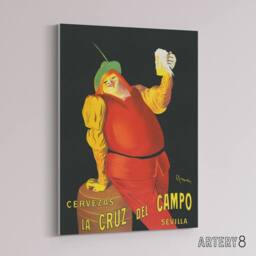 "Artery8 Cappiello Cervezas Cruz Campo Beer Advert Canvas Wall Art Print - Size: W18"" x H24""" - thumbnail 2