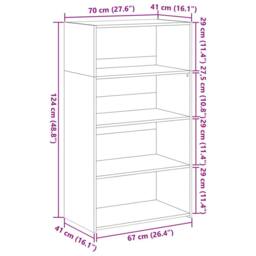 Berkfield Home Highboard Brown Oak 70x41x124 cm Engineered Wood - Size: 70 x 41 x 124 cm - thumbnail 9