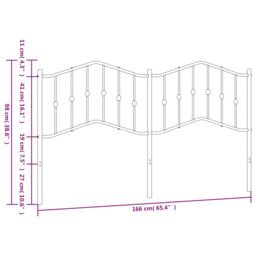 Berkfield Home Metal Headboard White 160 cm in Black - thumbnail 6