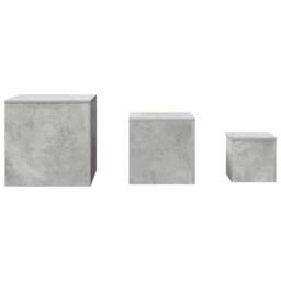 Berkfield Home Side Tables 3 pcs Concrete Grey Engineered Wood - thumbnail 4