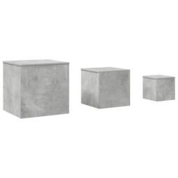 Berkfield Home Side Tables 3 pcs Concrete Grey Engineered Wood - thumbnail 3