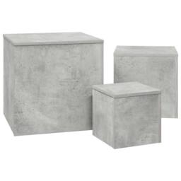Berkfield Home Side Tables 3 pcs Concrete Grey Engineered Wood - thumbnail 5