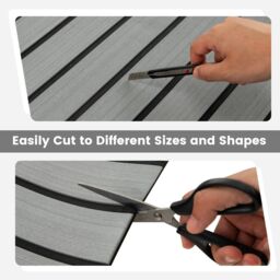 Costway Boat Flooring EVA Foam Decking Non-Slip & Self-Adhesive Decking Sheet in Grey - Size: 100 cm x 240 cm - thumbnail 3