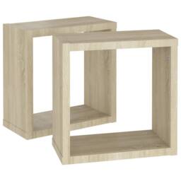 Berkfield Home Wall Cube Shelves 2 pcs Sonoma Oak 30x15x30 cm in Brown - Size: 30 x 15 x 30 cm - thumbnail 5