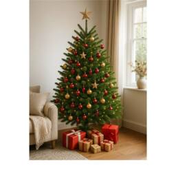 Clifton Premier Norway Spruce Xmas Tree - Fresh Cut - 1.75m - 2.0m (5.75 - 6.5ft) in Green