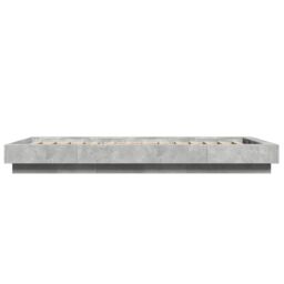 Berkfield Home Bed Frame with LED Lights without Mattress Concrete Grey 90x200cm - Size: 90x200 cm - thumbnail 6
