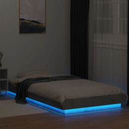 Berkfield Home Bed Frame with LED Lights without Mattress Concrete Grey 90x200cm - Size: 90x200 cm - thumbnail 4