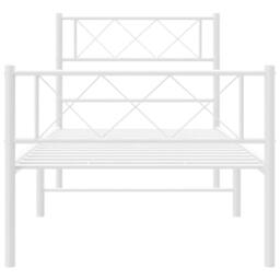 Berkfield Home Metal Bed Frame with Headboard & Footboard White 107x203 cm - thumbnail 4