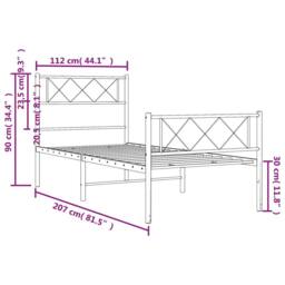 Berkfield Home Metal Bed Frame with Headboard & Footboard White 107x203 cm - thumbnail 9