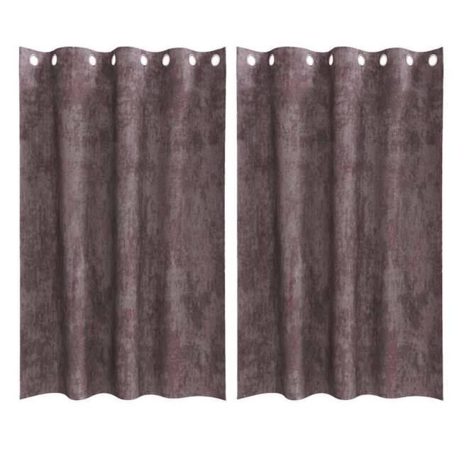 Berkfield Home Velvet Curtains 2 pcs with Eyelets Brown 175x140 cm - image 1