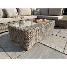 Lemon Pavilion Furniture and Decor Capri Collection Outdoor Large Corner and Coffee Table Set - Beige - thumbnail 2