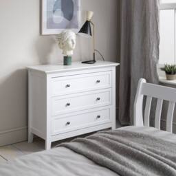 Nöa and Nani Karlstad Chest of Drawers 3 Drawer Wide in White - thumbnail 1