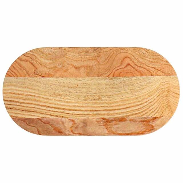 Berkfield Home Table Top Light Brown 80x40x2 cm Solid Wood Oak Oval - Size: 80 x 40 x 2 cm - image 1