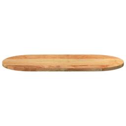 Berkfield Home Table Top Light Brown 80x40x2 cm Solid Wood Oak Oval - Size: 80 x 40 x 2 cm - thumbnail 5