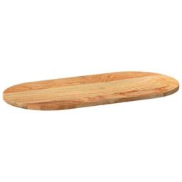 Berkfield Home Table Top Light Brown 80x40x2 cm Solid Wood Oak Oval - Size: 80 x 40 x 2 cm - thumbnail 4