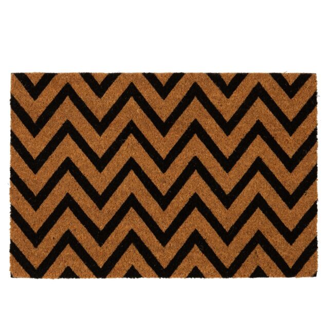 Nicola Spring Coir Door Mat - 60 x 40cm - Zig Zag - Size: 40 cm x 60 cm - image 1