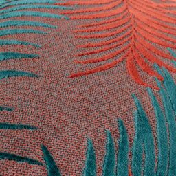 Paoletti Palm Grove Velvet Jacquard Fern Cushion in Burnt Orange - Size: 50 cm x 50 cm - thumbnail 5