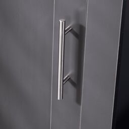 Home Source Wardrobe 1 Door Bedroom Clothing Storage Oak Top Wooden Unit in Dark Grey - thumbnail 6
