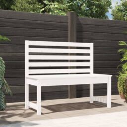 Berkfield Home Garden Bench White 109 cm Solid Wood Pine