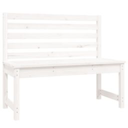 Berkfield Home Garden Bench White 109 cm Solid Wood Pine - thumbnail 2