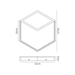 Netlighting Kubick CeilingWall Light 48W LED 3000K 2700lm Black 3yrs Warranty - thumbnail 5