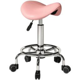 Nordara Saddle Chair, Rolling Salon Stool for Massage Spa, Pink - Size: 40 cm x 30 cm - thumbnail 1